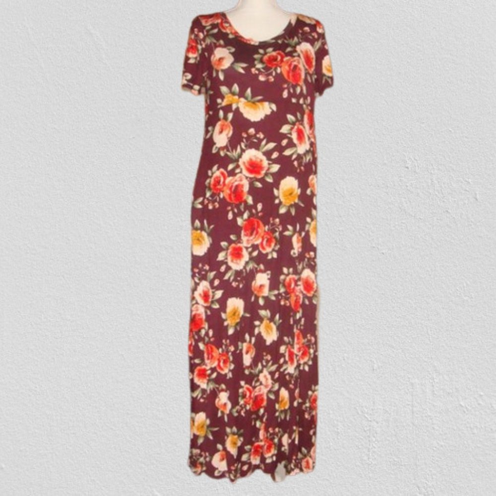 Mother Bee Maternity Floral Maxi Dress L